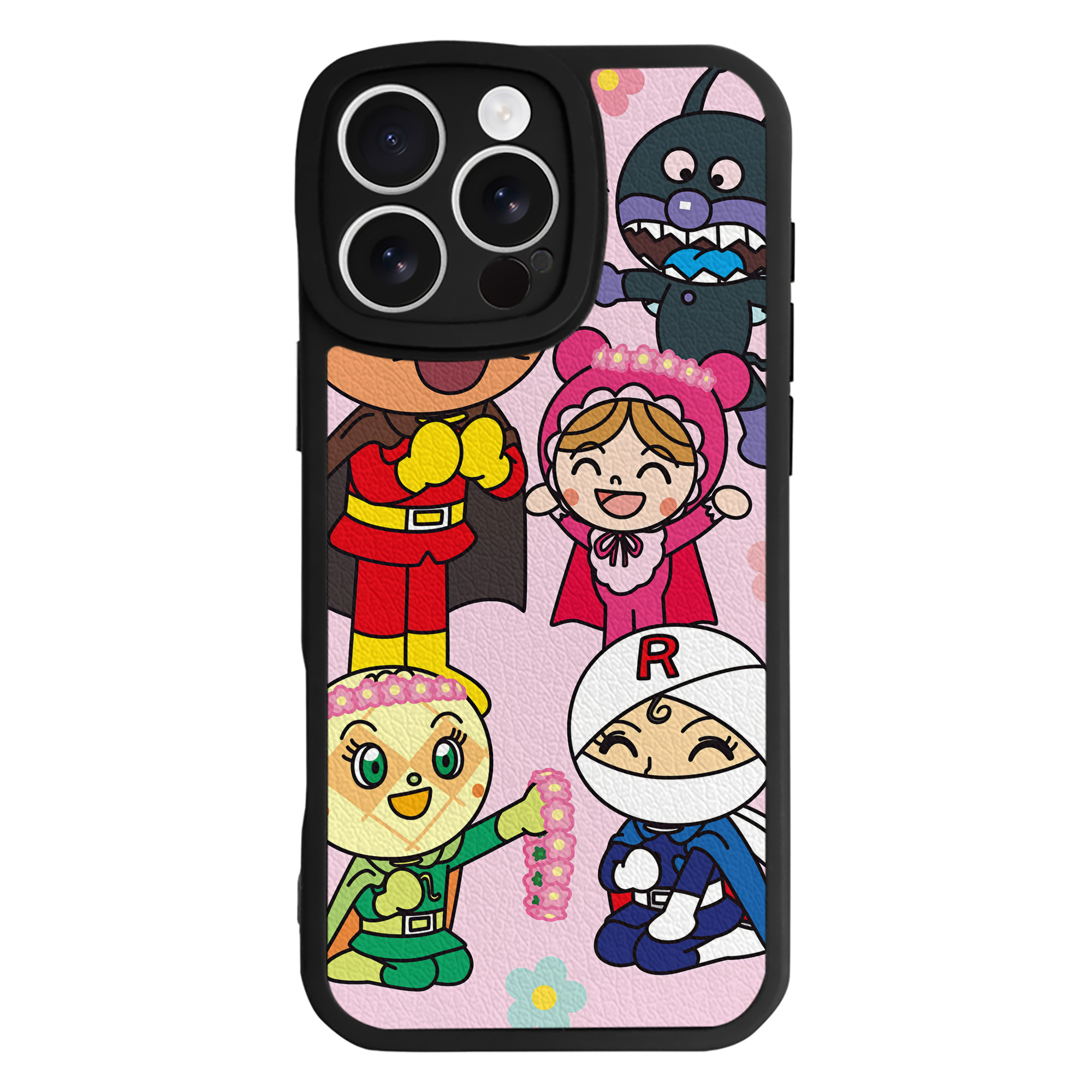 （画像用） アンパンマン Anpanman 【iPhone 16シリーズ対応】シリコンスマホケース（レザー調） 材質：シリコン